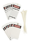 image of Brady 76192 Black / Red on White Polyester Equipment Safety Tag - 3 in Width - 5 3/4 in Height - B-851
