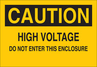 image of Brady B-302 Polyester Rectangle Yellow Electrical Safety Sign - 10 in Width x 7 in Height - Laminated - 84843
