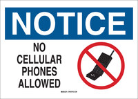 image of Brady B-401 High Impact Polystyrene Rectangle White No Electronics Sign - 14 in Width x 10 in Height - 95500