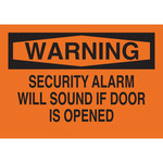 image of Brady B-401 High Impact Polystyrene Rectangle Orange Security Sign - 10 in Width x 7 in Height - 22545