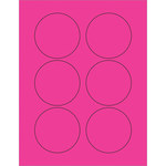 image of Tape Logic LL195PK Circle Laser Labels - 3 in x 3 in - Permanent Acrylic - Fluorescent Pink - 14795