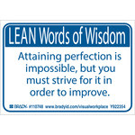 image of Brady 110748 Motivational Label, 5 in x 3 1/2 in, Polyester, Blue on White, B-302 - 68382