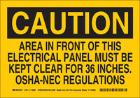 image of Brady B-563 High Density Polypropylene Rectangle Yellow Electrical Safety Sign - 10 in Width x 7 in Height - 116235