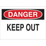 image of Brady B-555 Aluminum Rectangle White Restricted Area Sign - 10 in Width x 7 in Height - 40675