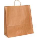image of Kraft Shopping Bags - 7 in x 18 in x 18.75 in - SHP-3908