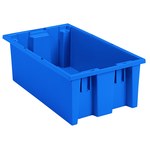 image of Akro-Mils 35180 Stackable Tote - 0.5 ft, 3.7 gal - Blue - 18 in x 11 in x 6 in - 35180 BLUE