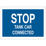 image of Brady B-120 Fiberglass Reinforced Polyester Rectangle Blue Stop Signs, Traffic Control Signs & Banners Sign - 15 in Width x 12 in Height - 75212