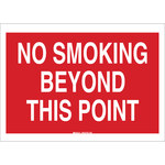 image of Brady B-555 Aluminum Rectangle Red No Smoking Sign - 10 in Width x 7 in Height - 42701