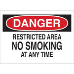 image of Brady B-401 Polystyrene Rectangle White No Smoking Sign - 14 in Width x 10 in Height - 25089