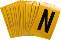 image of Bradylite 5920-N Letter Label - Black on Yellow - 1 in x 1 1/2 in - B-997 - 59223