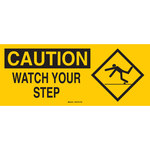 image of Brady B-120 Fiberglass Reinforced Polyester Rectangle Yellow Fall Prevention Sign - 17 in Width x 7 in Height - 69551