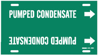 image of Brady 4357-G Strap-On Pipe Marker, 8 in to 9 7/8 in - Steam - Plastic - White on Green - B-915 - 67852