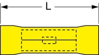 image of 3M Scotchlok MVU10BCX Yellow Butted Vinyl Butted Butt Connector - 1.02 in Length - 0.25 in Max Insulation Outside Diameter - 0.135 in Inside Diameter - 58827