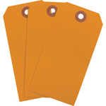 image of Brady 102131 Orange Rectangle Cardstock Blank Tag - 2 1/8 in 2 1/8 in Width - 4 1/4 in Height - 01355