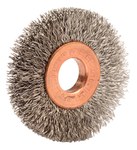 image of Weiler 16712 Wheel Brush - 1-1/2 in Dia - Crimped Stainless Steel Bristle