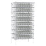 Akro-Mils Adjustable Clear Chrome Steel Open Adjustable Wire Shelving - 64 - AWS243630044SC