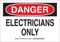 image of Brady B-555 Aluminum Rectangle White Electrical Safety Sign - 14 in Width x 10 in Height - 127011
