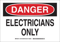 image of Brady B-555 Aluminum Rectangle White Electrical Safety Sign - 10 in Width x 7 in Height - 127008