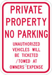 image of Brady B-959 Aluminum Rectangle White Parking Restriction, Permission & Information Sign - 12 in Width x 18 in Height - 80077