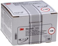 image of 3M Hookit 260L Coated Aluminum Oxide White Hook & Loop Disc - Film Backing - P1000 Grit - Super Fine - 3 in Diameter - 00909