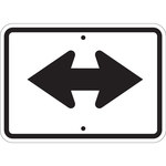 image of Brady B-959 Aluminum Rectangle White Stop Signs, Traffic Control Signs & Banners Sign - 12 in Width x 9 in Height - 80061