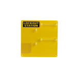 image of Brady Yellow Acrylic Lockout Device Station - 13.5 in Width - 13.5 in Height - 754476-50990