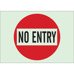 image of Brady Bradyglo B-347 Polyester / Polystyrene Rectangle Restricted Area Sign - 10 in Width x 7 in Height - Glow in the Dark - 90966