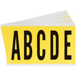 image of Brady 3460-LTR KIT Letters Label Kit - Black on Yellow - 1 3/4 in x 5 in - 34651