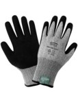 image of Global Glove Samurai Tuffalene CR913MF Salt and Pepper/Black Large Cut-Resistant Gloves - ANSI A4 Cut Resistance - Nitrile Palm & Fingers Coating - CR913MF/LG