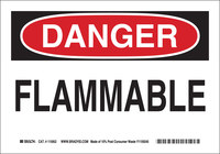 image of Brady B-586 Paper Rectangle White Flammable Material Sign - 10 in Width x 7 in Height - 115952