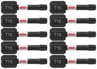 image of Bosch Impact Tough T15 Torx Insert Bits ITT151B - Alloy Steel - 1 in Length - 48314