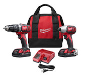 image of Milwaukee M18 Lithium-Ion (Li-ion) 2-Tool Combo Drill Kit - 2 Orbit - 2697-22CT