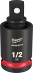 image of Milwaukee SHOCKWAVE Impact Drive Universal Joint 49-66-6727 - 1/2 in Male Square - 2.48 in Length - Chrome Molybdenum Steel - 58250