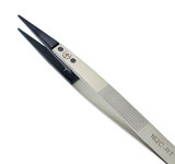 image of Excelta Five Star Utility Tweezers - Plastic Straight Soft Tip - 5 in Length - 0.8 in Thick - 162C-RT