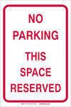image of Brady B-959 Aluminum Rectangle White Parking Restriction, Permission & Information Sign - 12 in Width x 18 in Height - Reflective - 75316