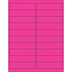 image of Tape Logic LL177PK Rectangle Laser Labels - 1 in x 4 in - Permanent Acrylic - Fluorescent Pink - 14716