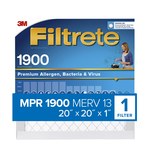 image of 3M Filtrete High Performance 20 in x 20 in x 1 in UA02-4 MERV 13, 1900 MPR Air Filter - 54329