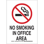 image of Brady B-555 Aluminum Rectangle White No Smoking Sign - 7 in Width x 10 in Height - 128004