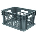 image of Akro-Mils 37208 Straight Wall Container - Gray - Industrial Grade Polymer - 15 3/4 in x 11 3/4 in x 8 1/4 in - 37208 GREY