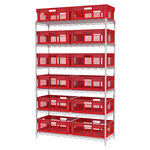 image of Akro-Mils AWS244837608 Fixed Shelving System - Steel - 6 Shelves - 12 Bins