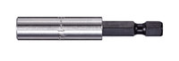 image of Vega Tools 1/4 in Magnetic Bit Holder 1100MH1AD - 1/4 in-Hex Shank - S2 Steel & Stainless Steel - 4 in Length - Stainless & Gunmetal Grey Finish - 01067