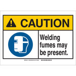 image of Brady Polypropylene Rectangle White PPE Sign - 14 in Width x 10 in Height - 145288