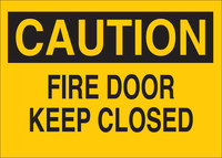 image of Brady B-555 Aluminum Rectangle Yellow Fire Exit Sign - 10 in Width x 7 in Height - 41075