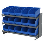 image of Akro-Mils APRBENCH090 Fixed Rack - Gray - 3 Shelves - APRBENCH090 BLUE