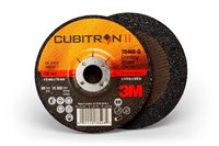 image of 3M Cubitron II Type-Q Ceramic Aluminum Oxide Depressed Center Grinding Wheel - 4 in Dia 5/8 in Center Hole - Thickness 1/4 in - 15,300 Max RPM - 78468