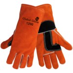 image of Global Glove 1200 Brown Universal Split Welding Glove - Wing Thumb