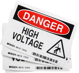 image of Brady Polyester Rectangle White Electrical Safety Sign - 3.5 in Width x 5 in Height - Laminated - 86139