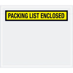 image of Yellow Packing List Enclosed Panel Face Envelopes - 6 in x 7 in - 2 Mil Poly Thick - 8236