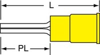 image of 3M Scotchlok MNG10-55PK-A Yellow Insulation Grip Nylon Insulation Grip Pin Terminal - 1.06 in Length - 0.55 in Pin Length - 0.27 in Max Insulation Outside Diameter - 0.11 in Pin Diameter - 98177