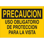 image of Brady B-302 Polyester Rectangle Yellow PPE Sign - 10 in Width x 7 in Height - Laminated - Language Spanish - 37803